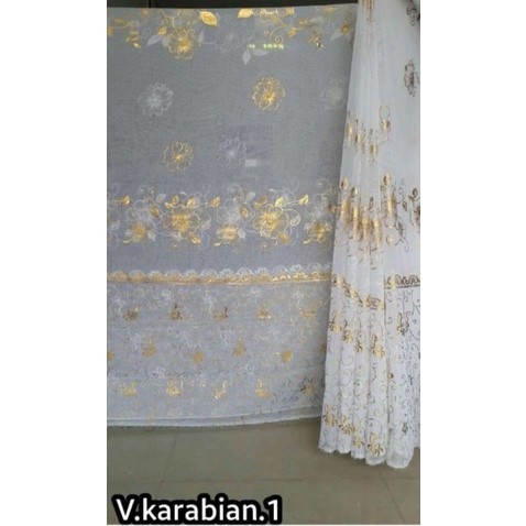 kain vitrase meteran vitras kain saja puring vitrage tipis transparan dalaman gordyn bunga Jodha cri