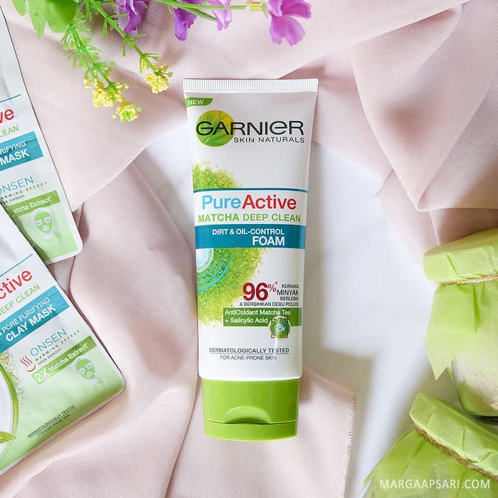garnier pure active matcha facial foam