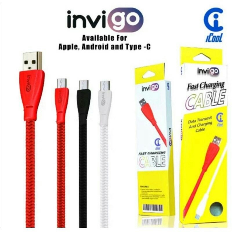 KABEL DATA INVIGO FAST CHARGER iphonee / lighting