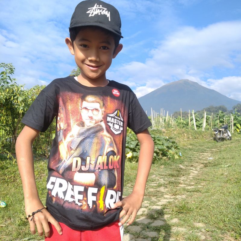 kaos anak FF dj Alok