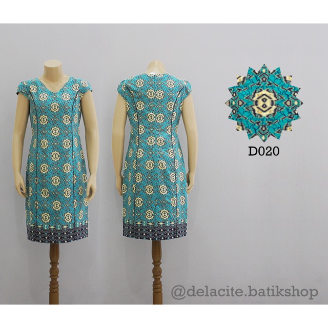 Batik Dress Atasan Wanita (Tosca Blue Biru)