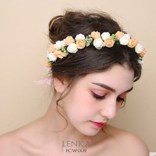 [PRODUK TERMURAH] FLOWER CROWN WEDDING BRIDAL PESTA ANAK BANDO BUNGA FCW002