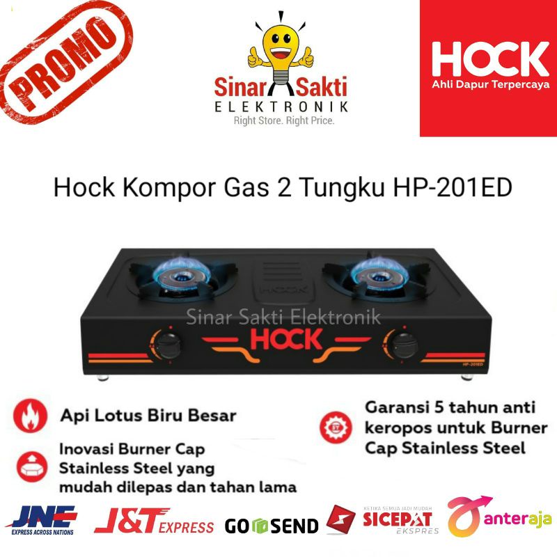 Hock Kompor Gas 2 Tungku HP-201ED HP 201ED Garansi