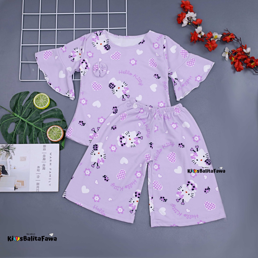 Setelan Lucy uk 3-4 Tahun / Set Blouse Kulot Balita Baju Anak Perempuan Cewek Atasan Bawahan Balita