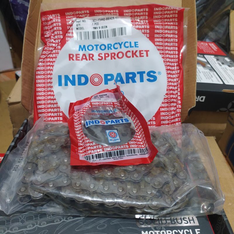 INDOPART VIXION OLD LAMA (SATU SET GIR DEPAN BELAKANG PLUS RANTE) GIR GEAR SET ASSY  MERK INDOPART