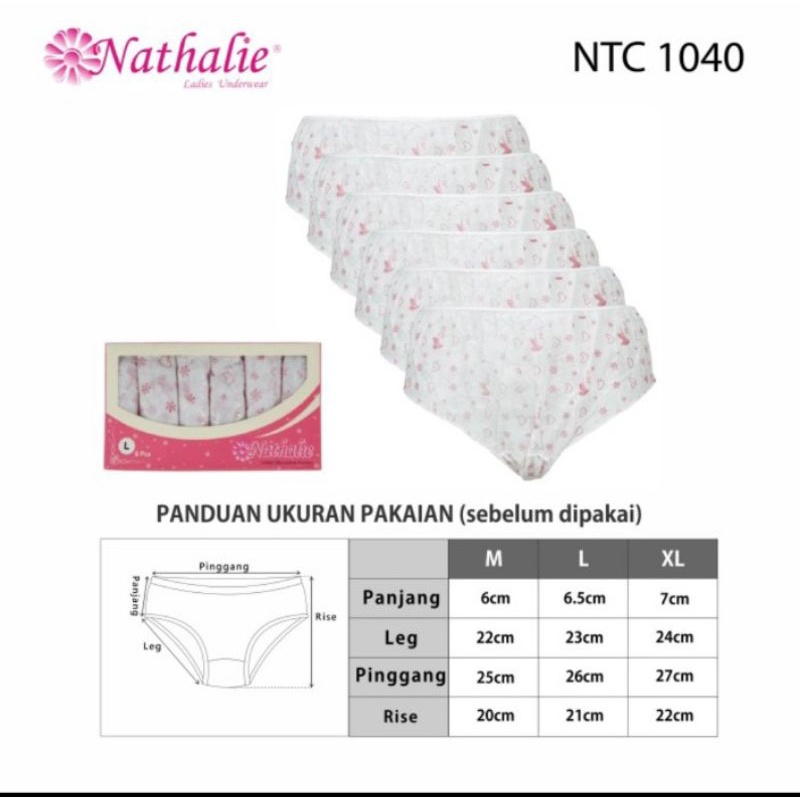 Celana dalam wanita sekali pakai Nathalie paper panties NTC 1040 isi 6pcs celana dalam kertas