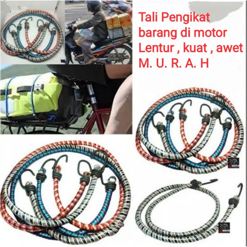 Tali Karet Motor 1 Meter / Tali Pengikat Barang Di Motor 60cm / 100cm Tali Bagasi Motor 60cm 1meter Murah Kualitas Super