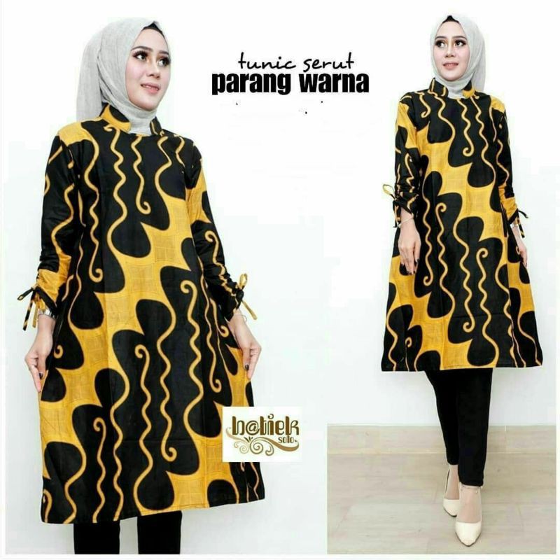 TUNIK BATIK MOTIF ULIR WARNA WARNI SIDE M L XL