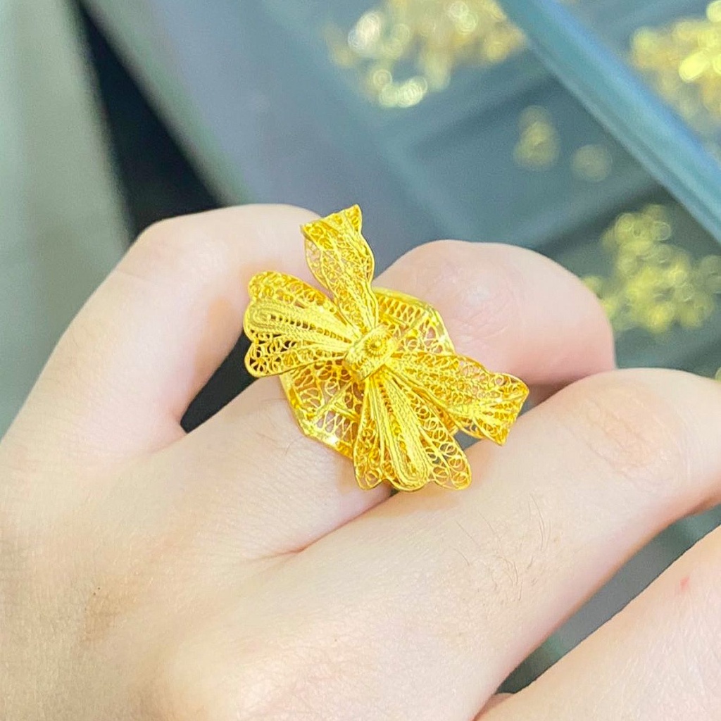 Cincin anak dan dewasa emas asli kadar 875 model pita ribbon kendari anak dan dewasa emas asli 6 g gr gram a