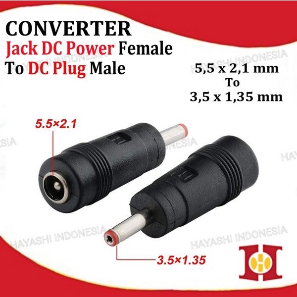 DC Plug Adaptor Jack 5.5x2.1 Female To 3.5x1.35 4.0x1.7 Mm Male CCTV - 5pcs