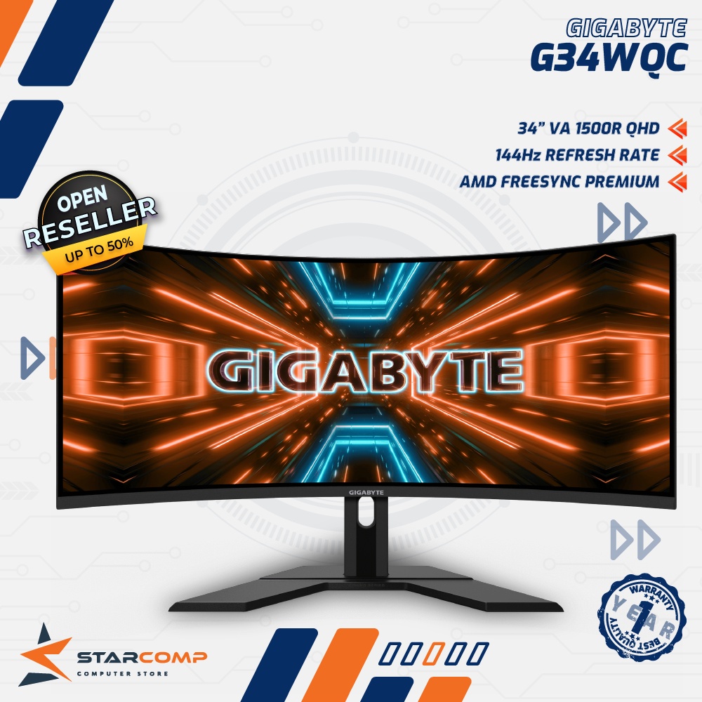 GIGABYTE G34WQC 34&quot; 144Hz Curved Gaming Monitor