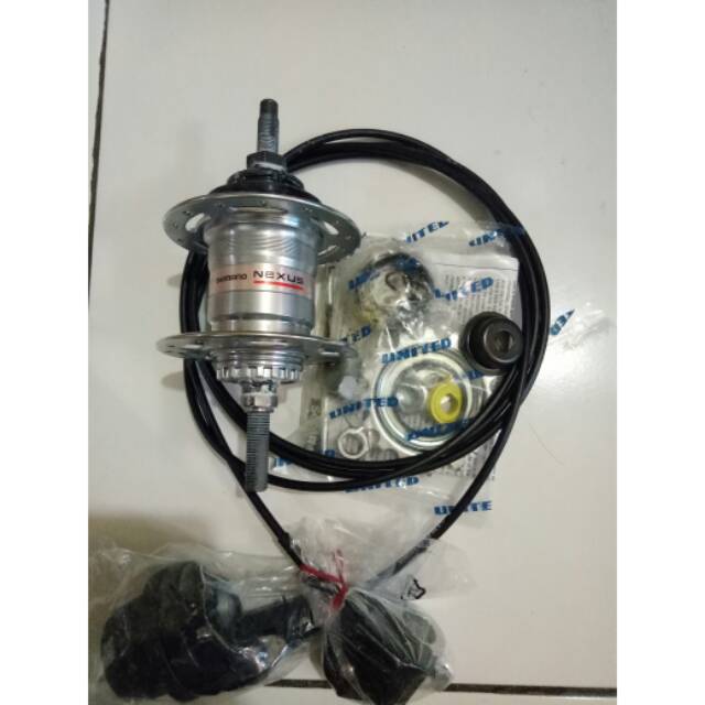 Hub internal gear 3speed merk shimano nexus tidak pakai terpedo lobang jari2 28
