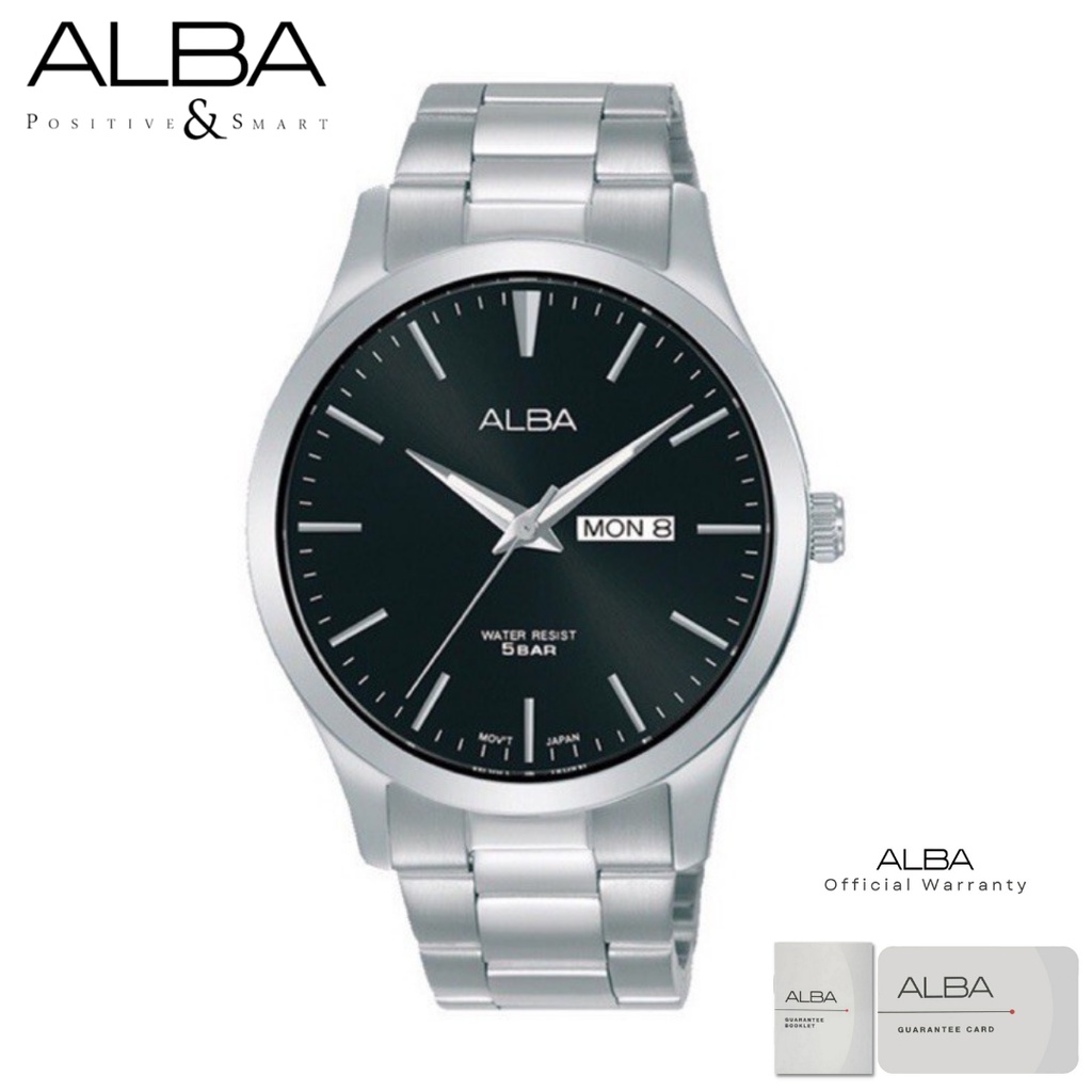 Alba Pria AJ6127X1 Jam Tangan Pria Alba Original AJ6127 Quartz Stainless Steel Strap