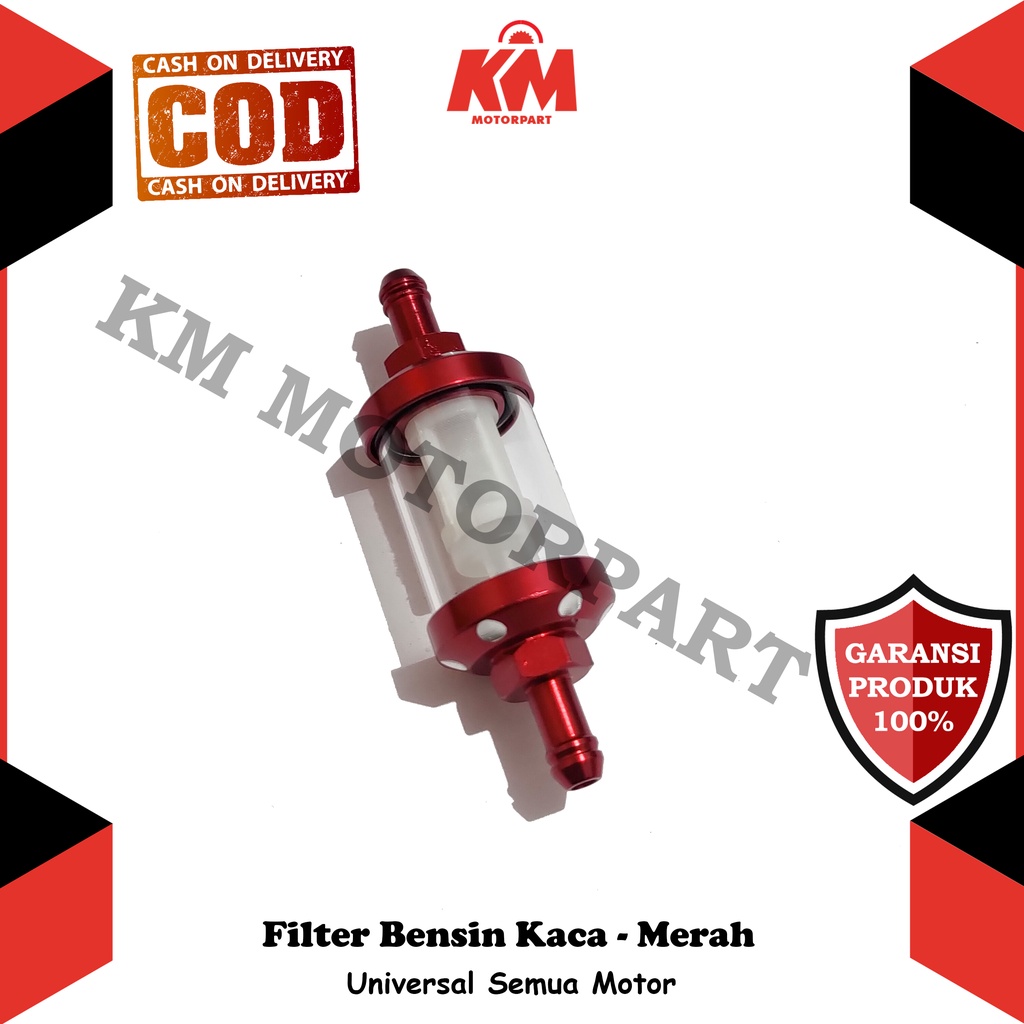 Filter Bensin Motor Kaca CNC Saringan Bensin Variasi Universal Beat Mio Vario Scoopy Mx Lexi Aerox Nex Dll