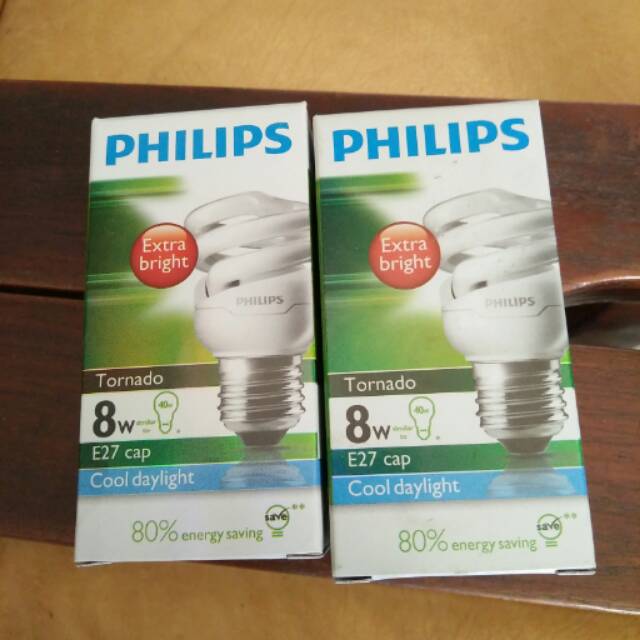 Lampu Philips Tornado / Spiral 8w ( 8 watt ) Putih