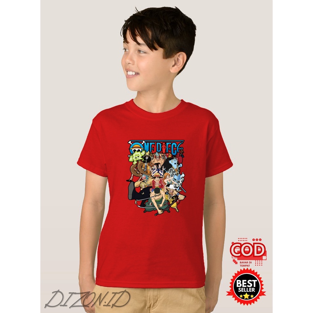 Koas one piece anak / kaos oblong one piece / tshirt anak one piece / Kaos luffy / kaos anime one pi