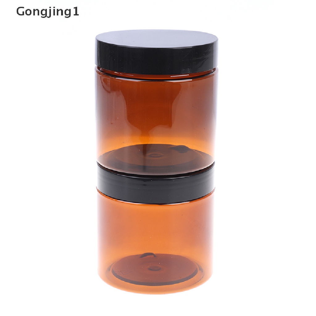 Gongjing1 Botol Kontainer Kosong 200ml Warna Coklat Amber Untuk Sample Krim Wajah / Lip Balm