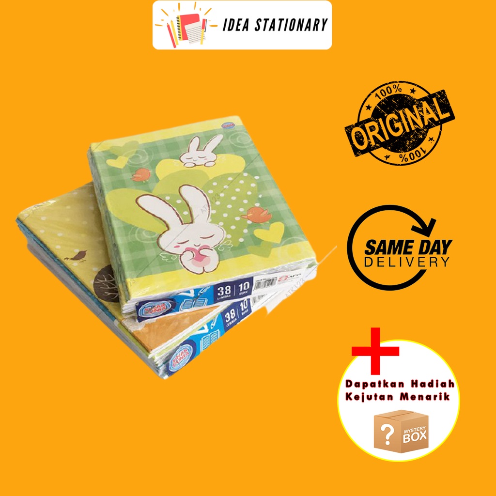 

Buku Tulis Sinar Dunia / SIDU Kwarto Motif Gambar Lucu 1 Pack Isi 10 pcs Buku 38 Lembar