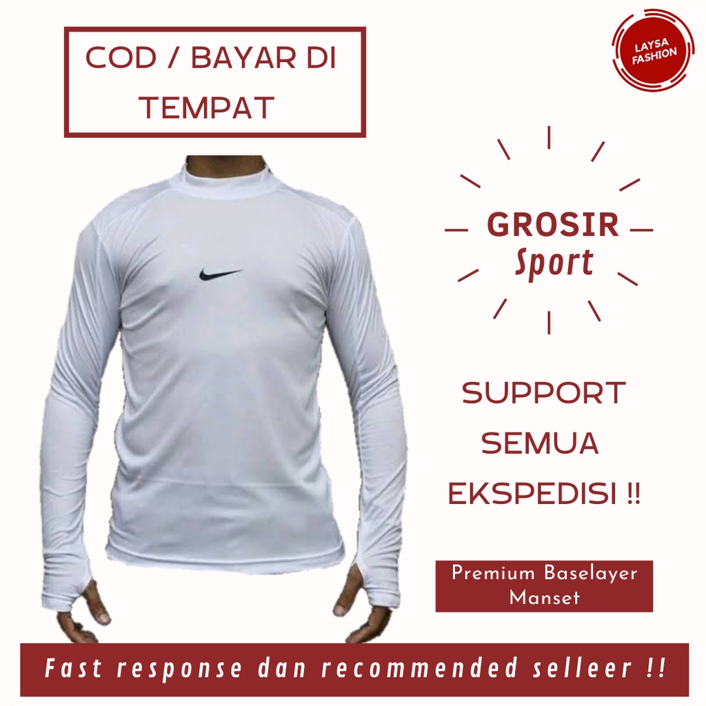 (BISA COD) SATUAN DAN GROSIR BASELAYER MANSET OLAHRAGA/ MANSET BOLA FUTSAL/ BASELAYER BAJU MANSET OLAHRAGA THUMBHOLE BASE LAYER PRIA WANITA UV PROTECT