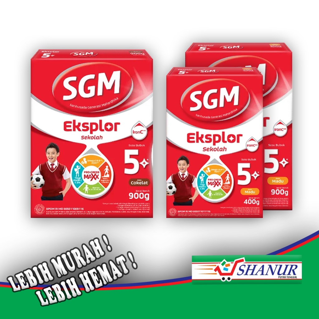 

SGM explore 5+ (5-12 tahun) coklat 900g. madu 400g/900g