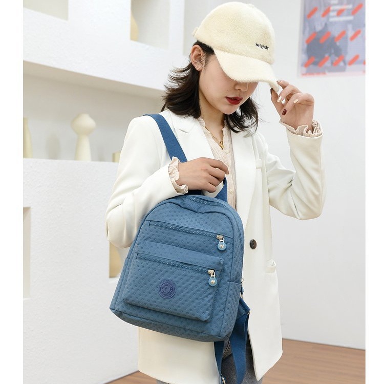 TAS RANSEL WANITA KOREA BACKPACK IMPORT BIRU GENDONG PUNGGUNG ALICIA TA572B3 SEKOLAH KULIAH KERJA FASHION REMAJA KEKINIAN SIMPLE BRANDED BATAM PREMIUM