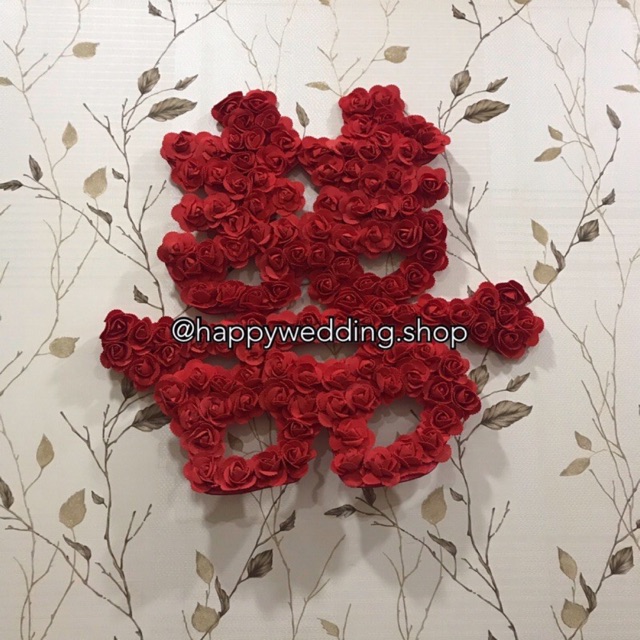 Jual Tempelan Shuang Xi D Bunga Mawar Merah Stiker Wedding Sanghie Decor Sangjit Jumbo Mawar