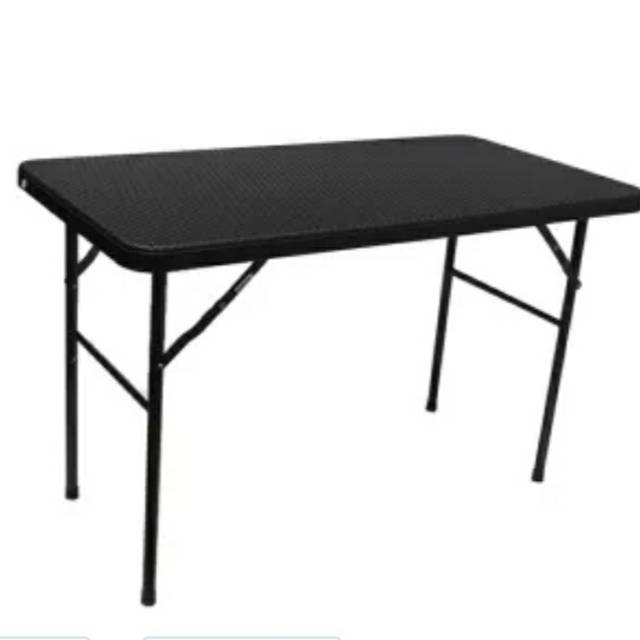 Krisbow Meja lipat taman kafe warung outdoor uk 122 x 60 x 74 cm. Hitam