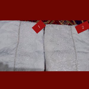 MUKENA TERUSAN SUTRA PARIS RENDA PUTIH PLUS SWAROVSKY  ABAYA PREMIUM   TELEKUNG MEWAH   RUKUH BORDI