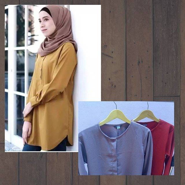 Promo Tunik Simple Full Kancing depan