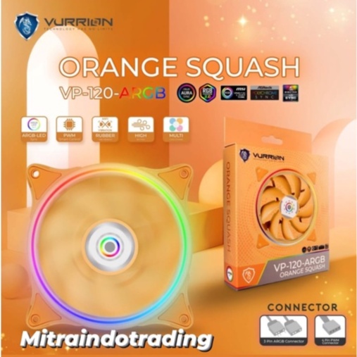 FAN / FAN CASING / FAN COOLER - VURRION ORANGE SQUASH FAN ARGB