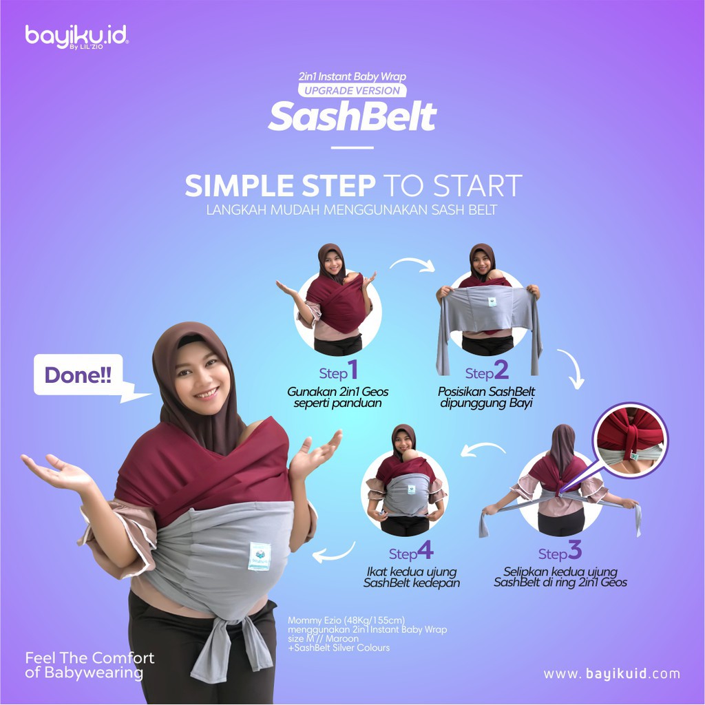 Sashbelt untuk Upgrade Baby Wrap 2 in 1 Bayiku
