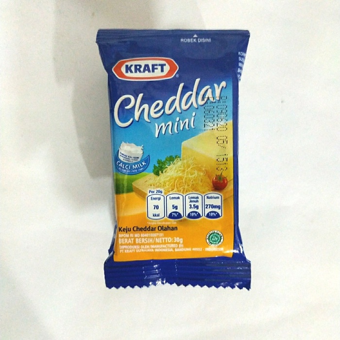 Keju- Kraft Keju Cheddar Mini Kecil 30G -Keju.