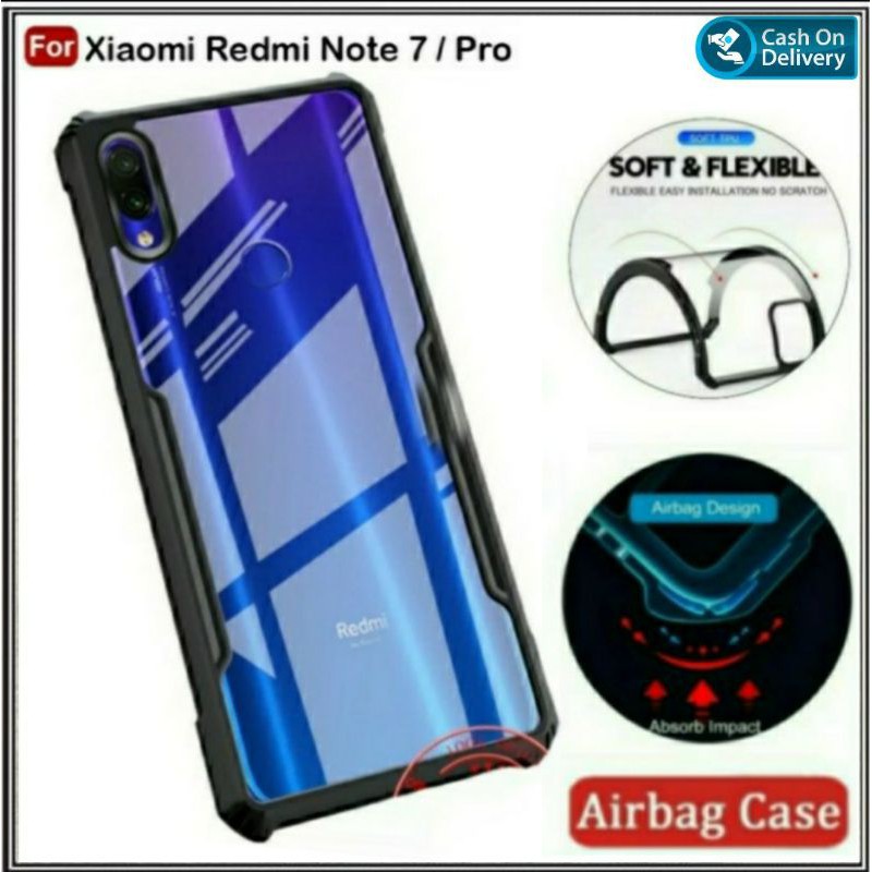 Case Redmi Note 7 Hard Soft Fusion Armor Shockprooft TPU HD Trasnparan Acrylic Casing HP Cover Xiaomi Redmi NOTE 7 Bisa COD DI ROMAN ACC