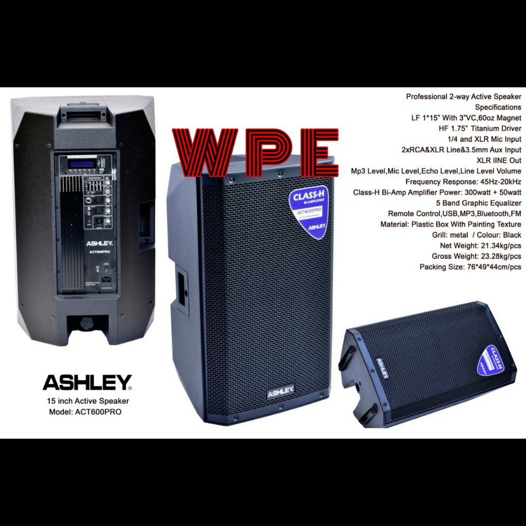 PROMO MURAH Speaker Aktif Ashley ACT600PRO / ACT 600PRO Original 15 inch SATUAN