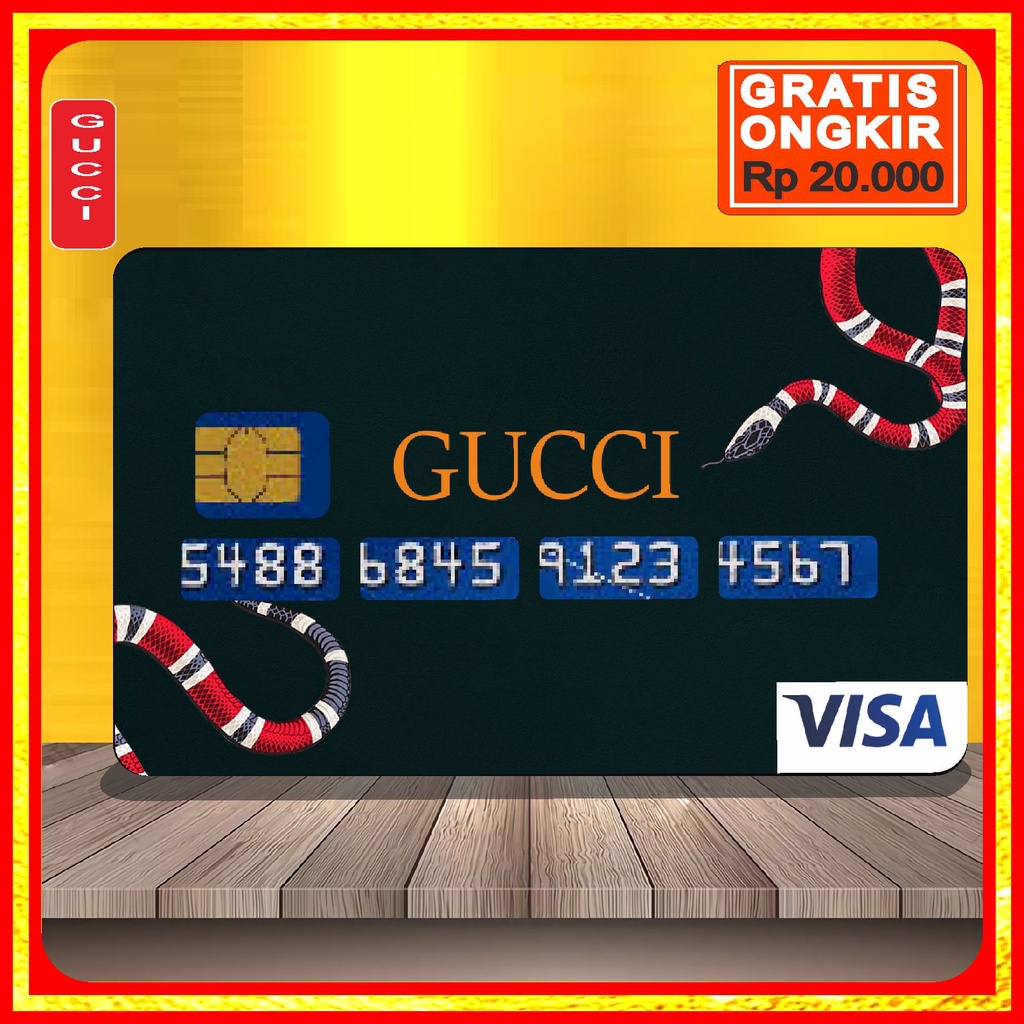 

Stiker Skin Kartu Atm Card Bca Bri Gucci