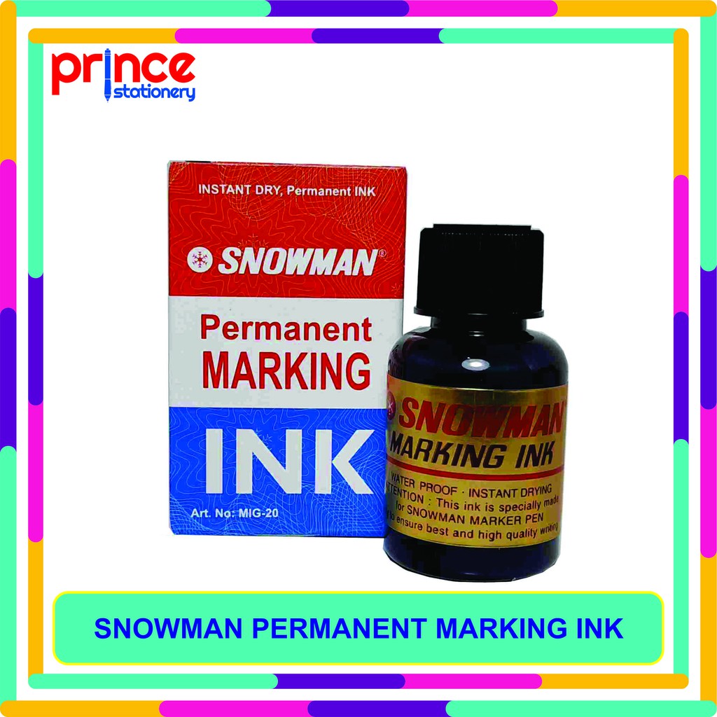 SNOWMAN PERMANENT MARKER REFILL INK / TINTA SPIDOL SNOWMAN PERMANENT