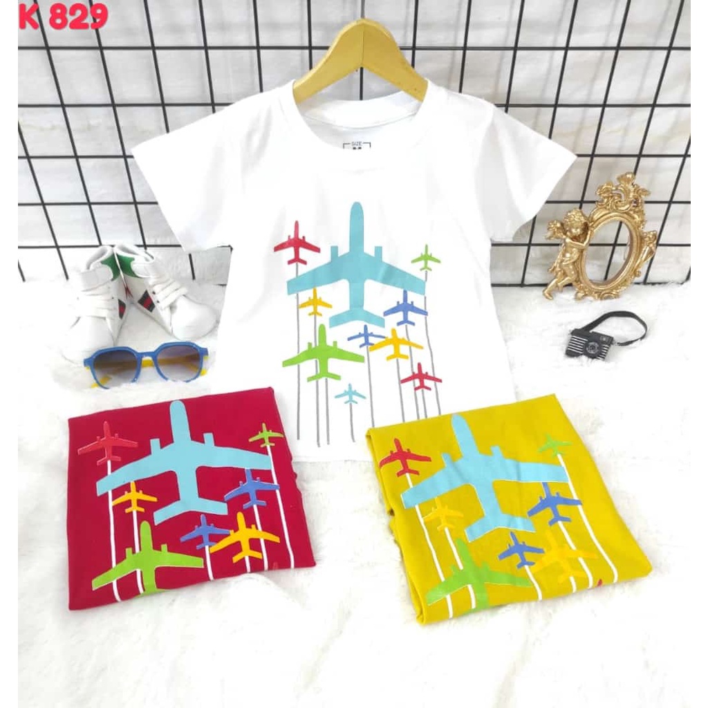 kaos anak gambar pesawat / kaos anak gambar pesawat tempur / K829 / kaos anak bahan cotton combed 30s / kaos anak lengan pendek / natzuka