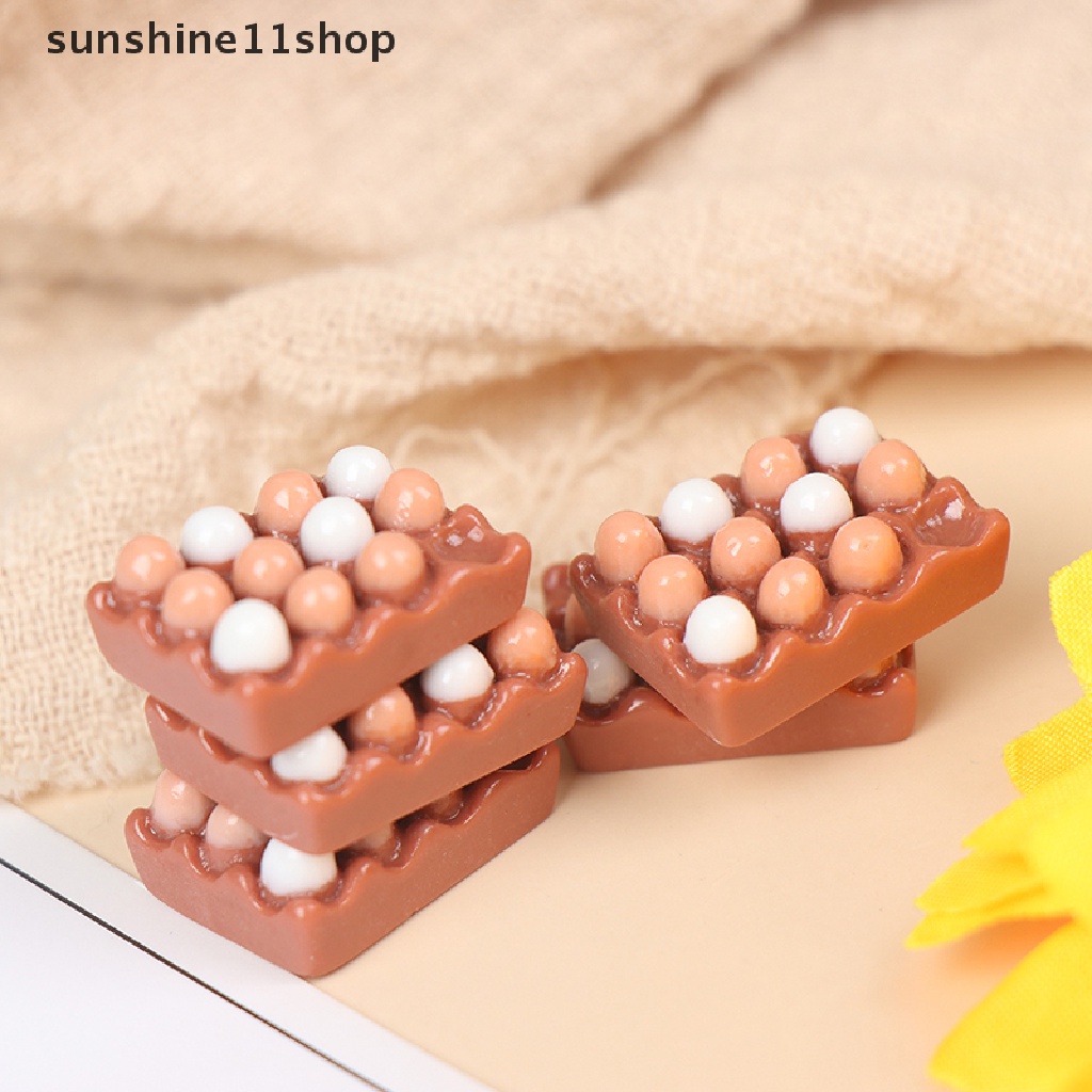 (SHO) 6pcs Miniatur Telur Skala 1: 12 Untuk Dekorasi Dapur Rumah Boneka