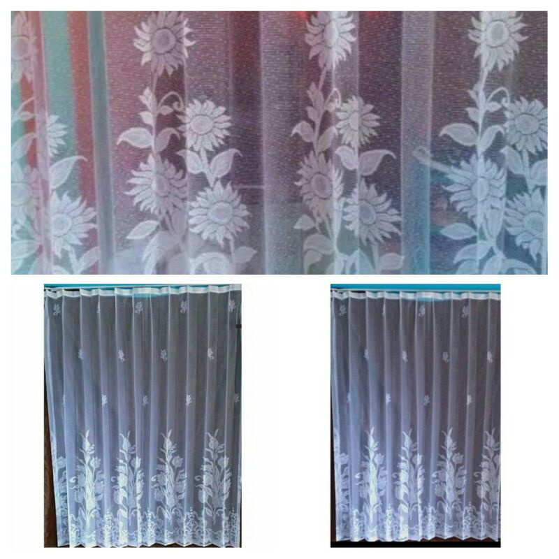 Gorden Vitrase Matahari Bunga Tulip Lapisan Gorden Jendela Minimalis Pendek Dalaman Gorden Jendela S