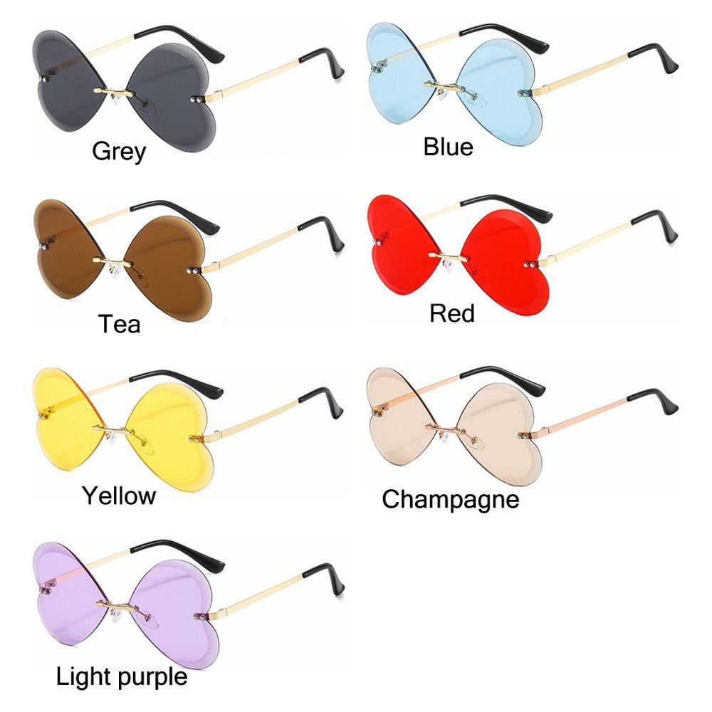 Lily Rimless Heart Sunglasses Brand Designer UV400 Eyewear Kacamata Matahari