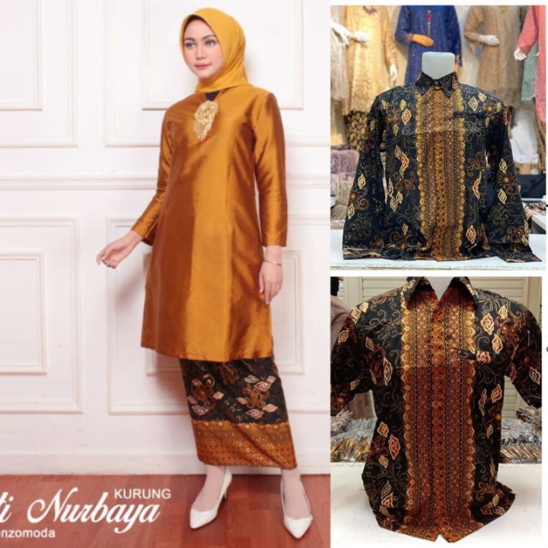 Couple kebaya kurung melayu//kebaya sitinurbaya//kebaya kurung melayu modern//couple batik