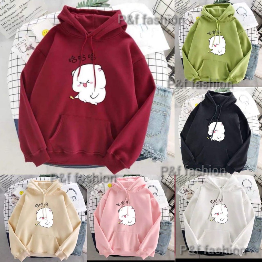 SWEATER HOODIE BINO/SWEATER BINO FASHION BAHAN SPANDEX FIT L