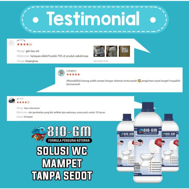 BIO GM SOLUSI WC MAMPET TANPA DISEDOT [500ML]