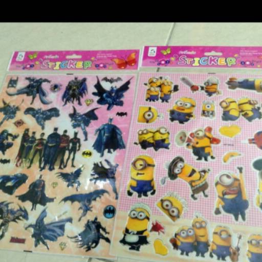 

Sticker/stiker motif kafakter minion batman ultraman kungfu panda poo