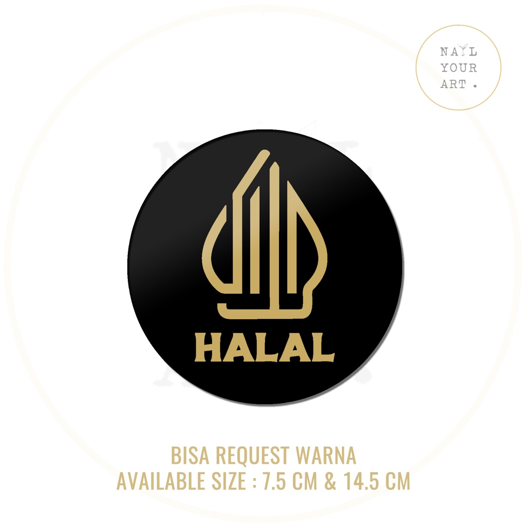 SIGN AKRILIK LOGO HALAL BARU BULAT - nail your art - Sign tanda label halal H02