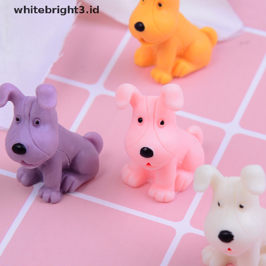 (whitebright3.id) 4pcs Miniatur Anjing Lucu Untuk Dekorasi Taman Mini / Rumah Boneka diy