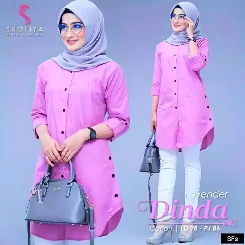 ATASAN WANITA TUNIK POLOS FULL KANCING AKTIF  DINDA TUNIK BAHAN MOSCREPE