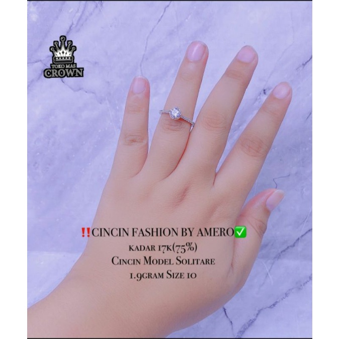 TokoMasCrownLokasari,cincin fashion emas asli size 12 1.9gram