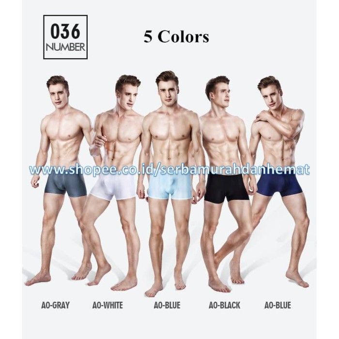 Celana Dalam Pria Transparan 5 PCS Super Sexy ORIGINAL Ice Silk Men Underwear Ultra-thin Boxer