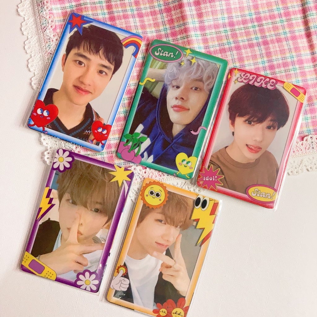 Photocard PC Bingkai Frame Decorasi Deco 5pcs/pack Desain Bright Vibrant KPop